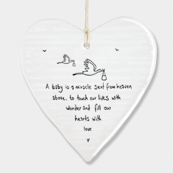 Baby is a miracle round ceramic heart - Daisy Park