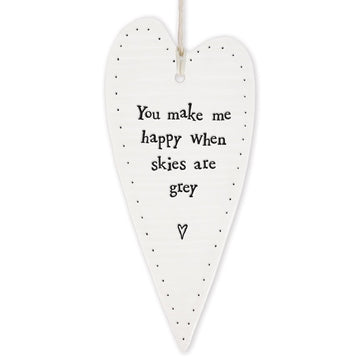 You make me happy long ceramic heart - Daisy Park