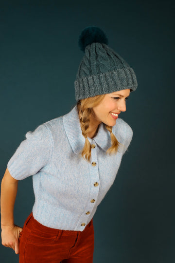 Freya denim blue bobble hat - Daisy Park