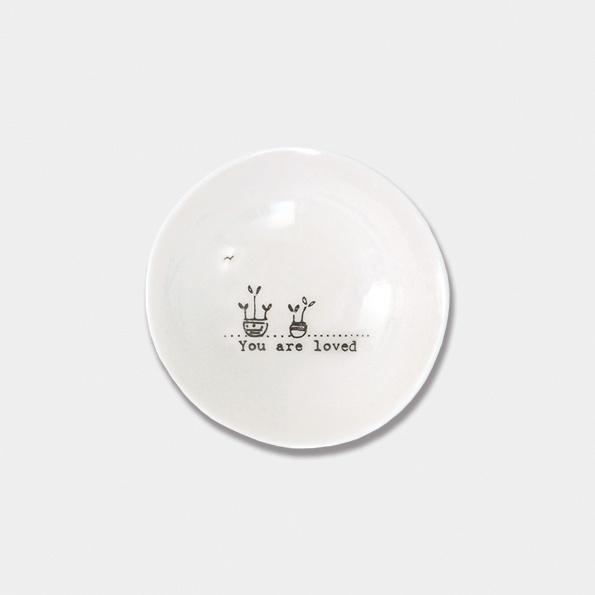 East of India Porcelain Small Bowl - You Are Loved - Daisy Park