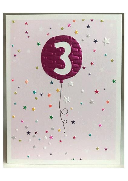 Age 3 pink birthday card - Daisy Park