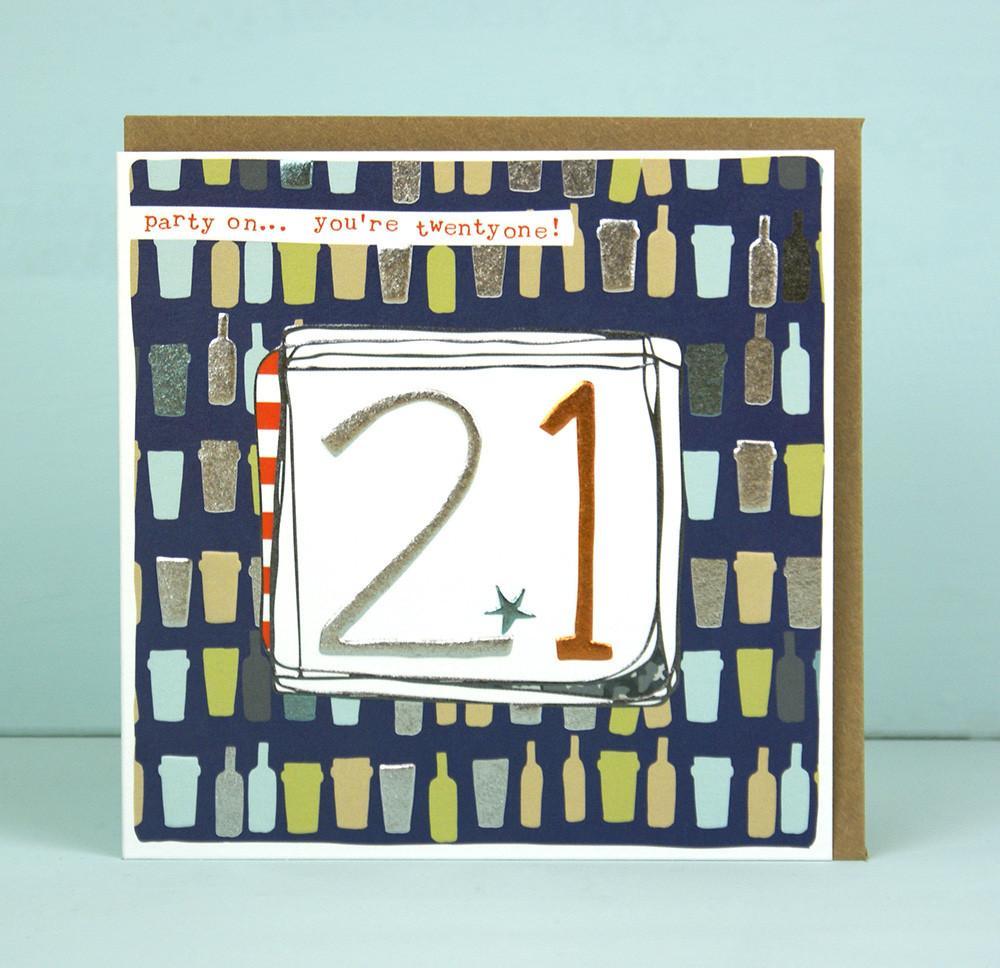 Male 21st Birthday card - Daisy Park