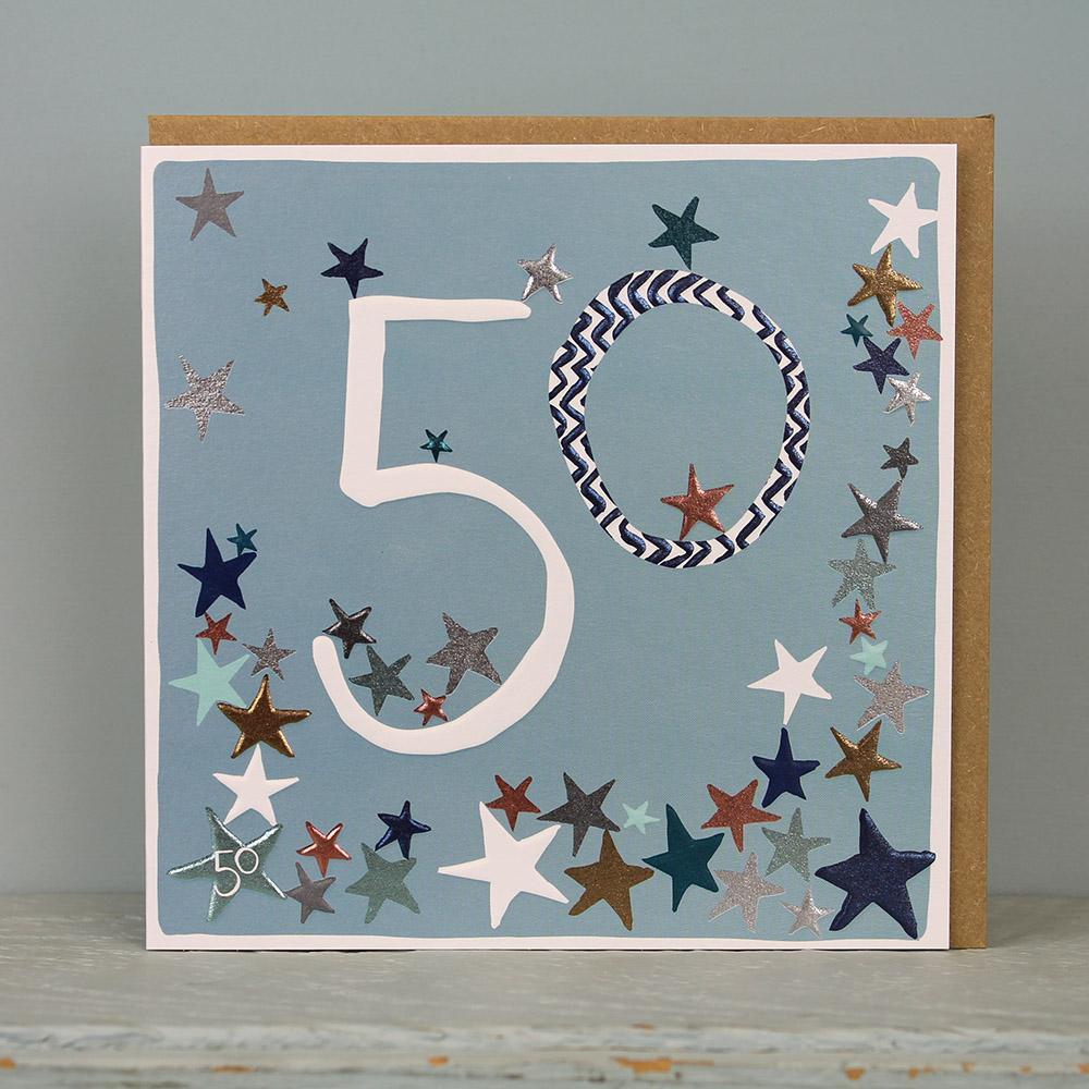 Age 50th Birthday card - stars - Daisy Park