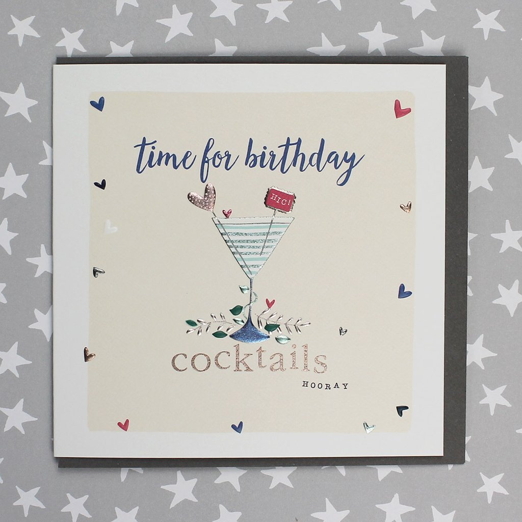 Time for Birthday cocktails card - Daisy Park