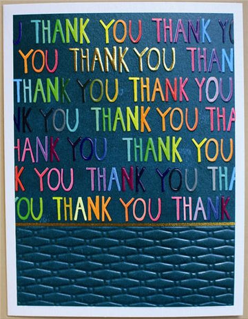 Thank you multi coloured lettering card - Daisy Park