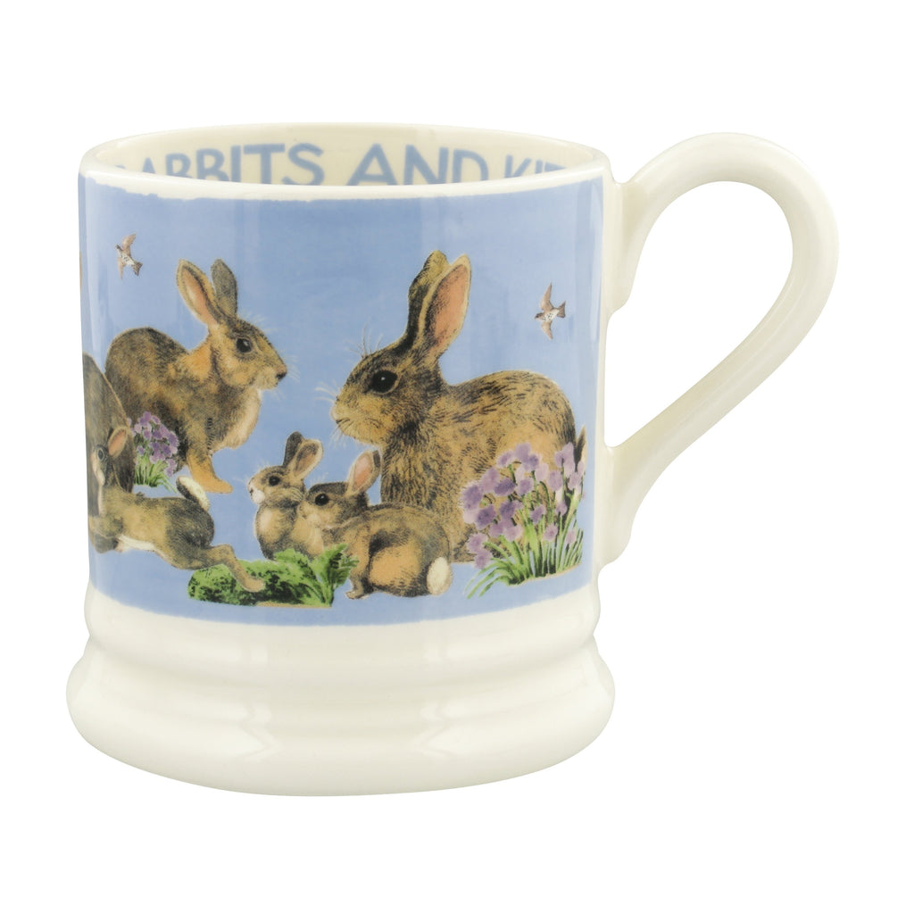 Emma Bridgewater Bright New Morning Rabbits & Kits 1/2 Pint Mug - Daisy Park