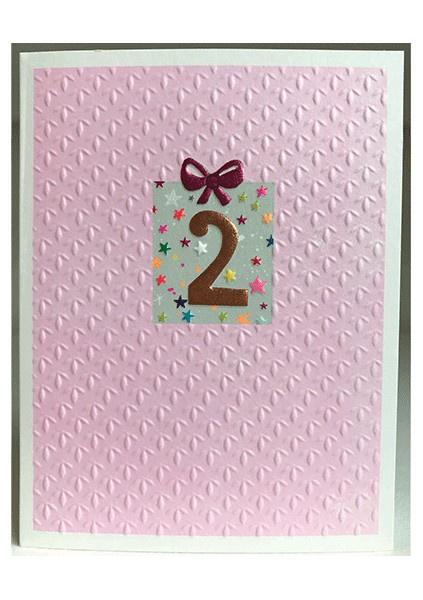 Age 2 pink birthday card - Daisy Park