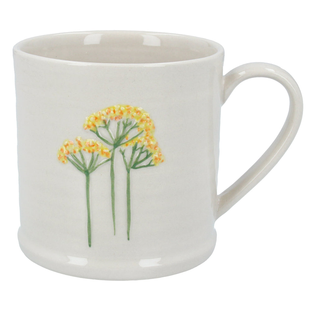 Spring meadow embossed stoneware mug - Daisy Park