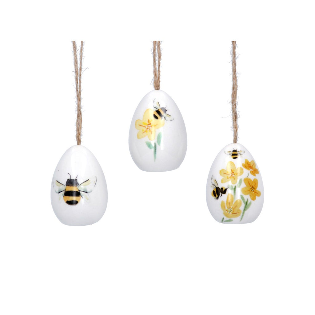 Ceramic egg with buttercup bee set of 3 - Daisy Park