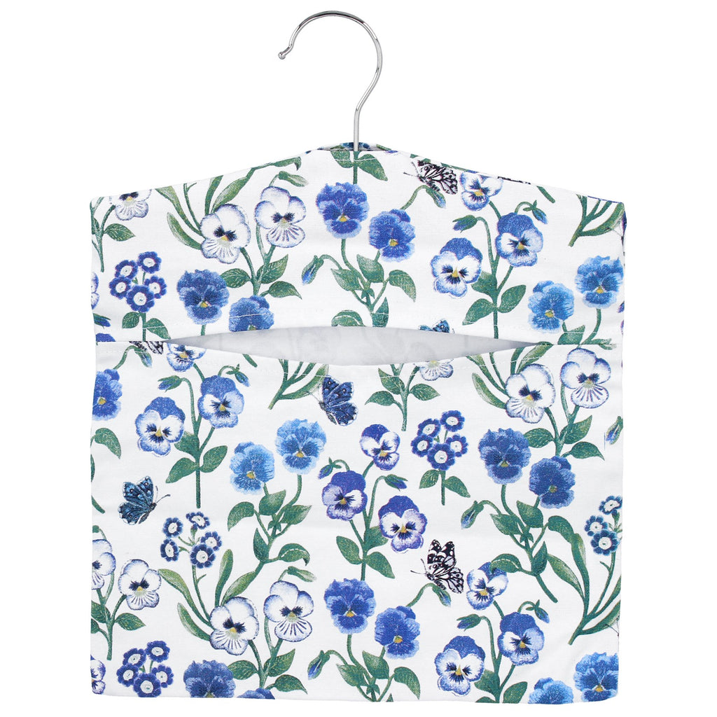 Blue Violas cotton peg bag - Daisy Park