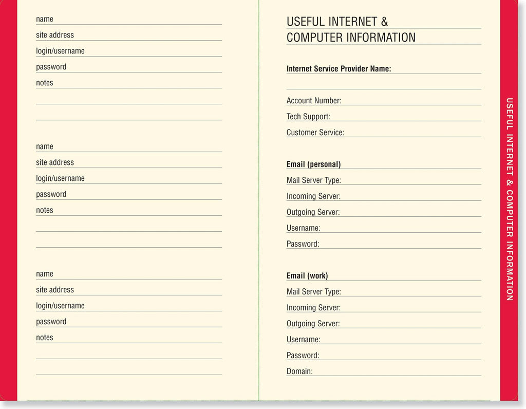 Large Print internet address & password book - Daisy Park