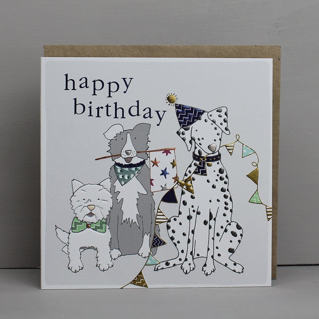 Happy birthday party dogs card - Daisy Park