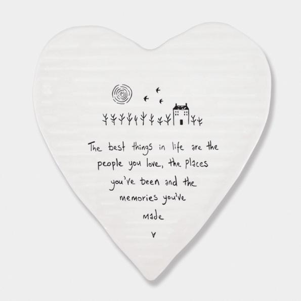 Best things are people you love ceramic heart coaster - Daisy Park