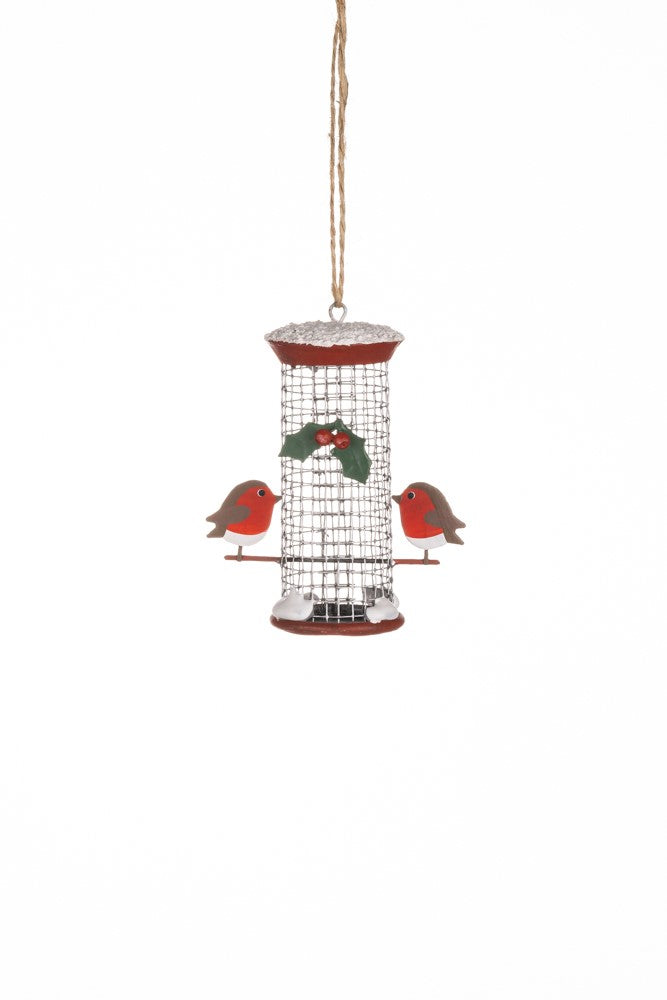 Robins on Bird feeder small decoration - Daisy Park