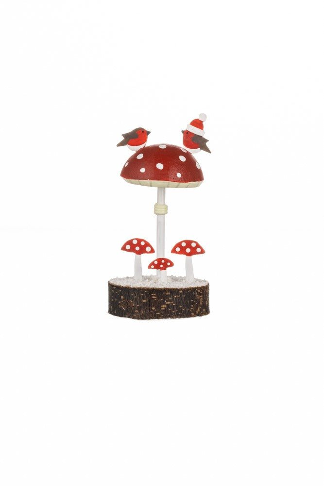 Robins on Toadstool decoration - Daisy Park