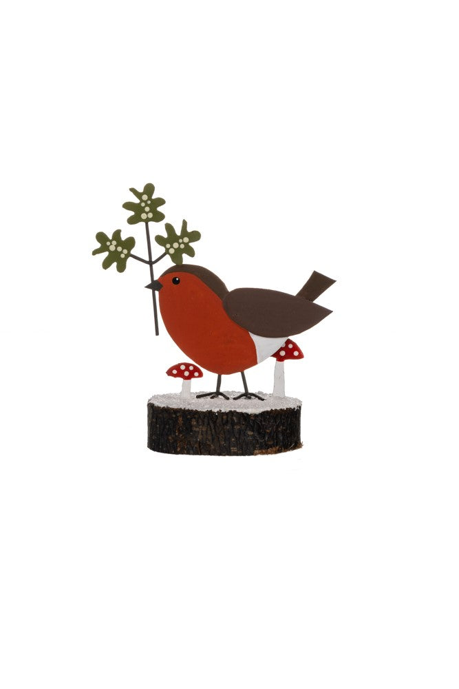 Robin with gift on base decoration - Daisy Park