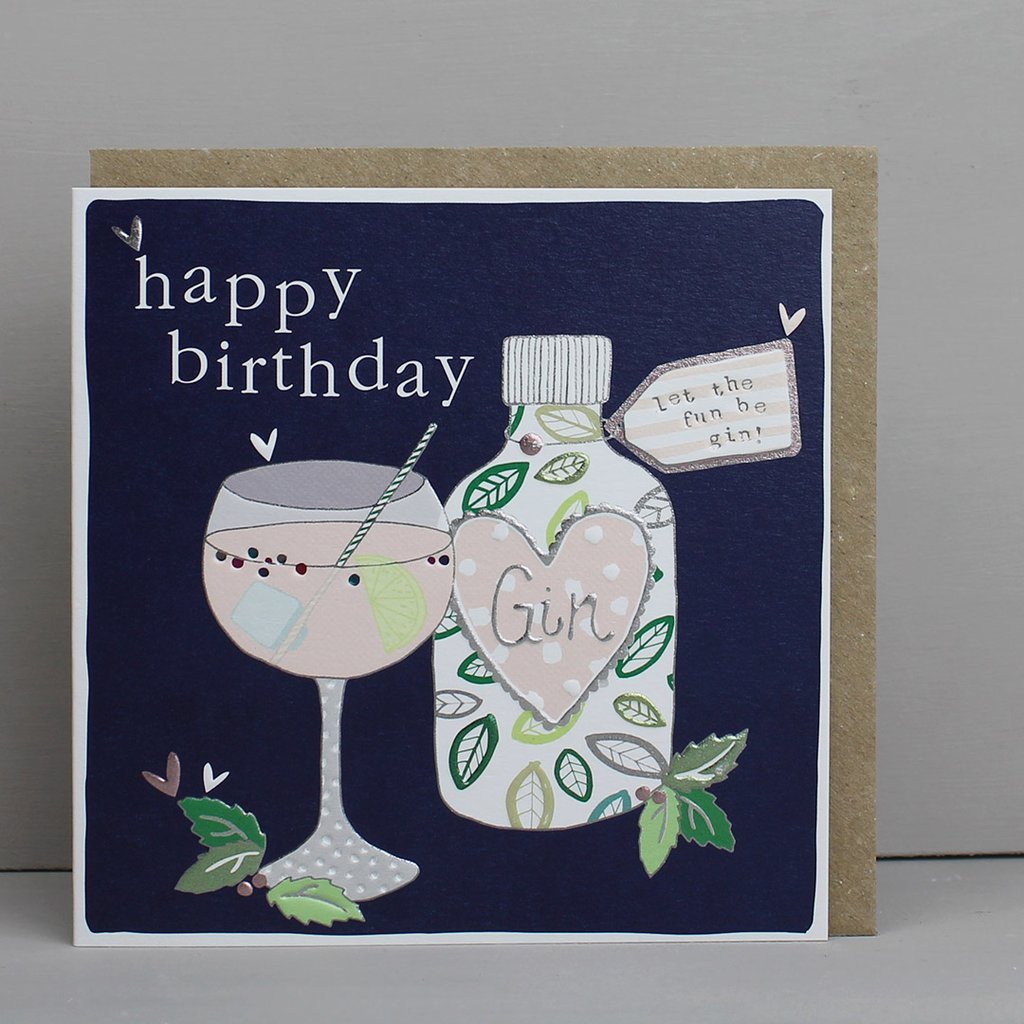 Happy birthday gin card - Daisy Park