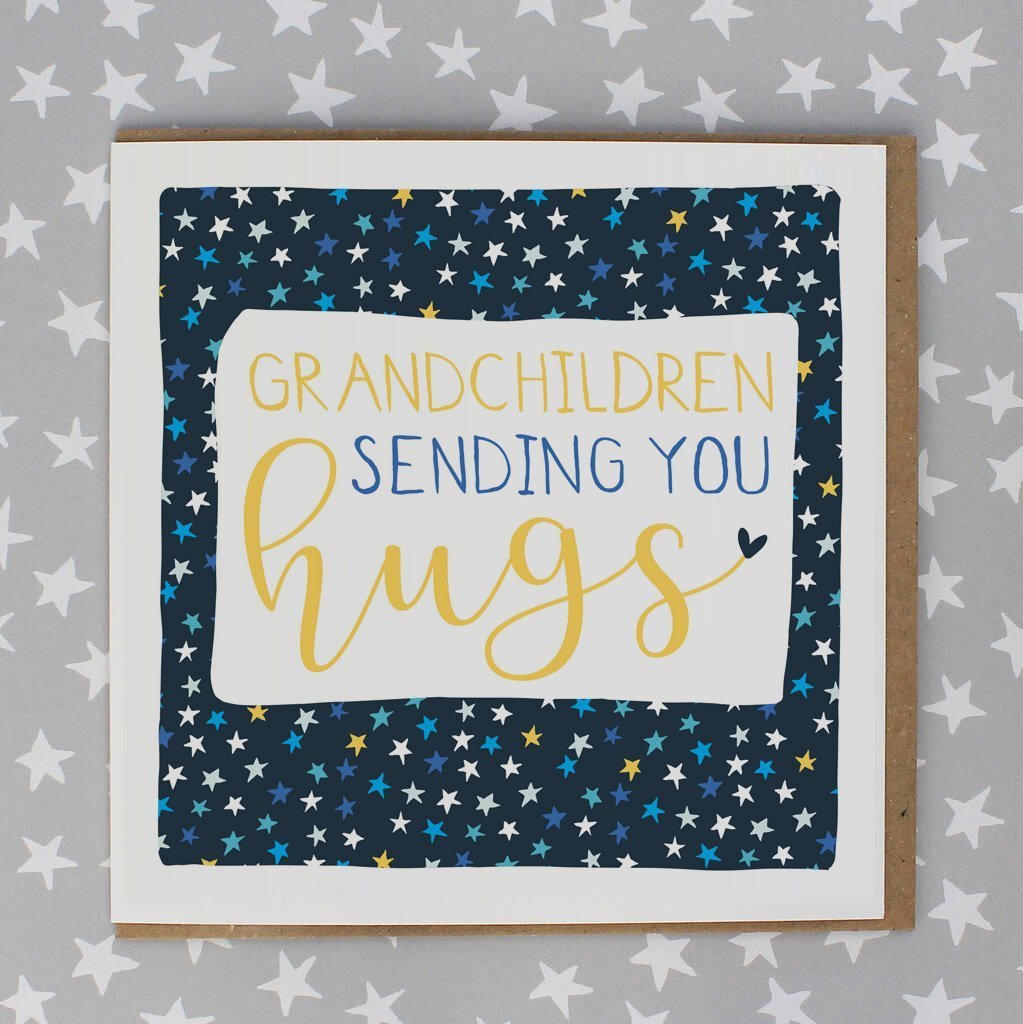 Sending hugs grandchildren stars card - Daisy Park