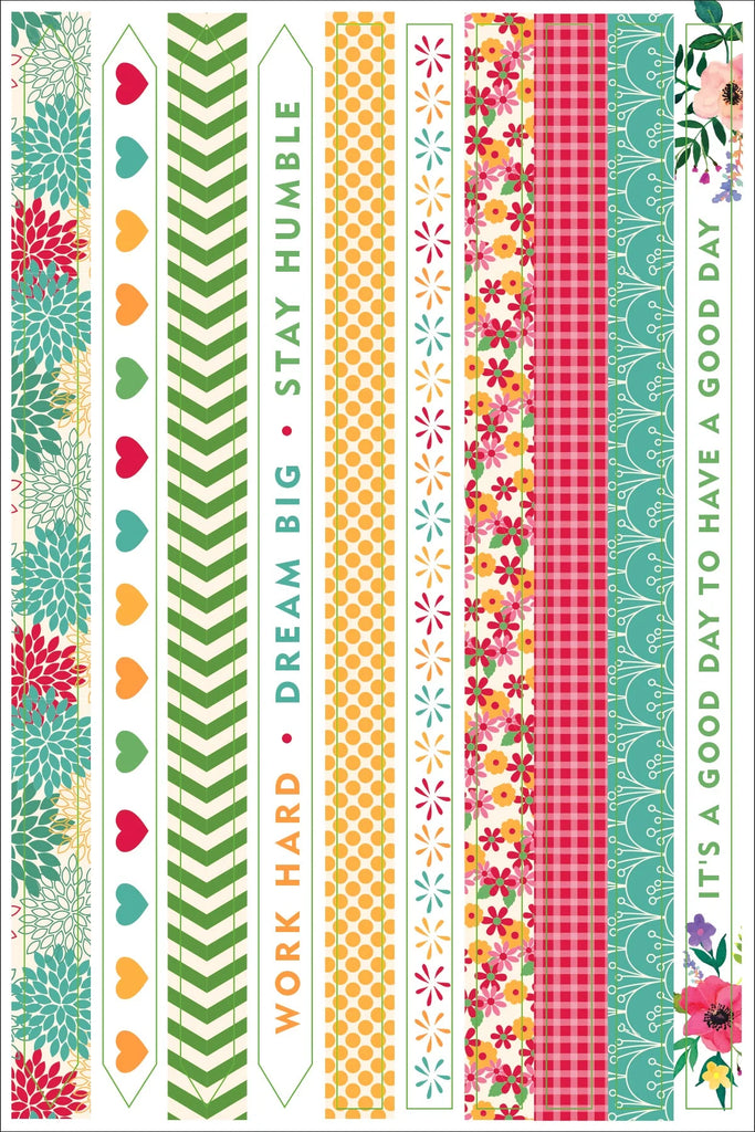 Essential borders and frames Planner Stickers - Daisy Park