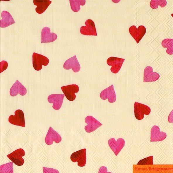 Emma Bridgewater Pink heart napkins - Daisy Park