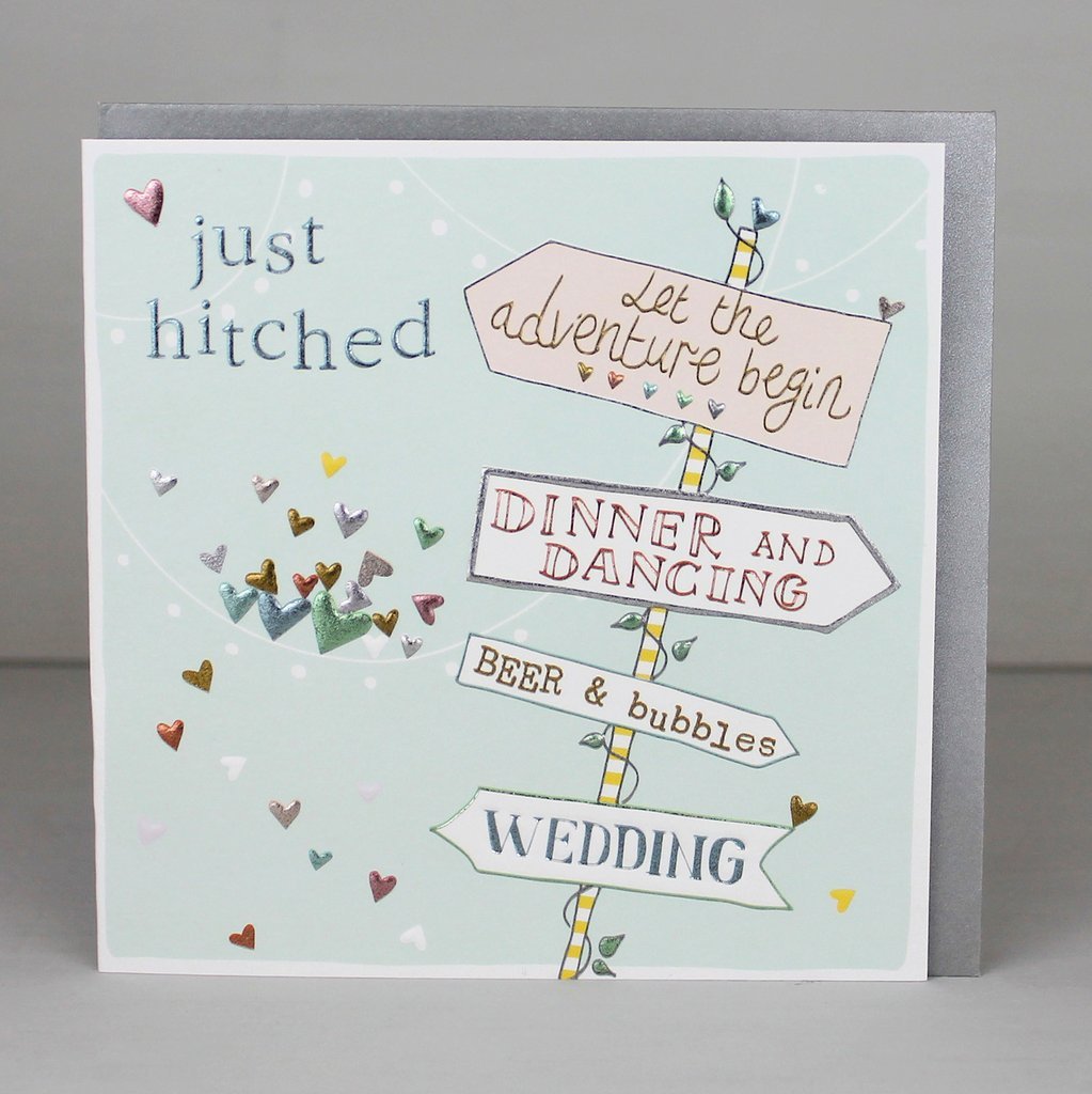 Just hitched wedding card - Daisy Park