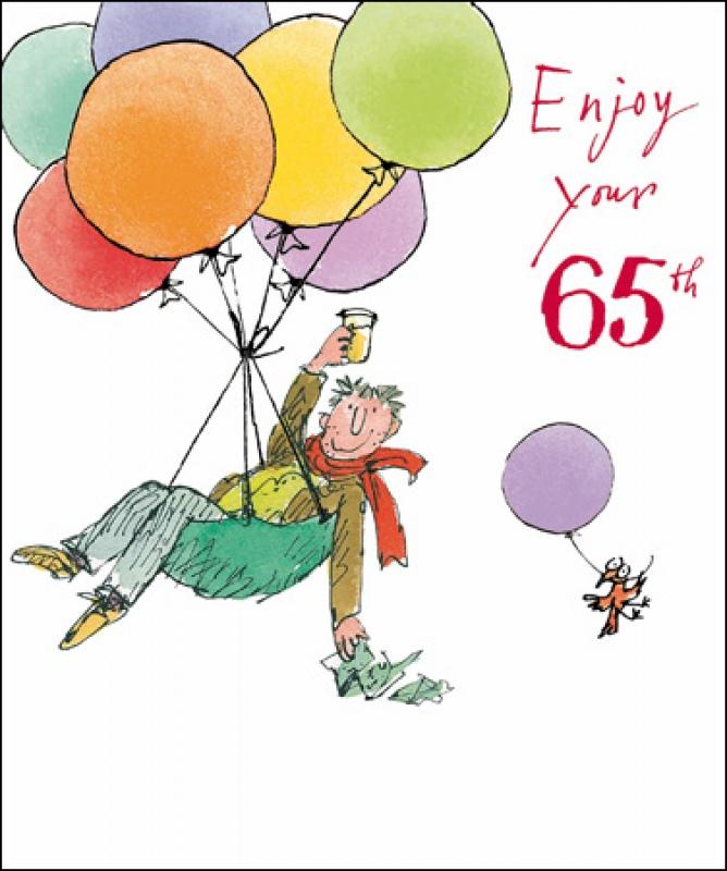 65th Birthday card - Balloon man - Daisy Park