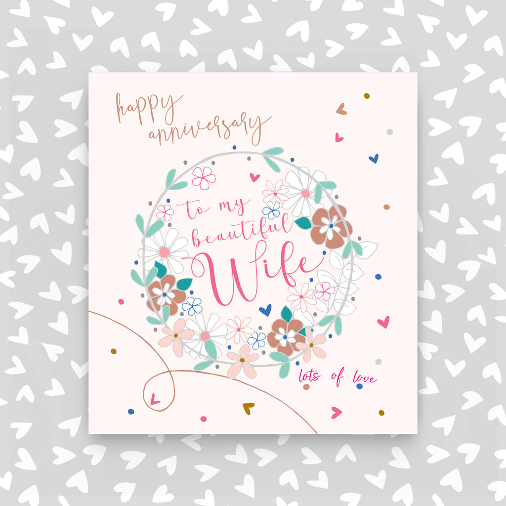 Beautiful Wife Anniversary Card - Daisy Park