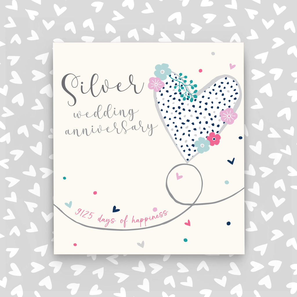 25th Silver Wedding Anniversary Card - Daisy Park