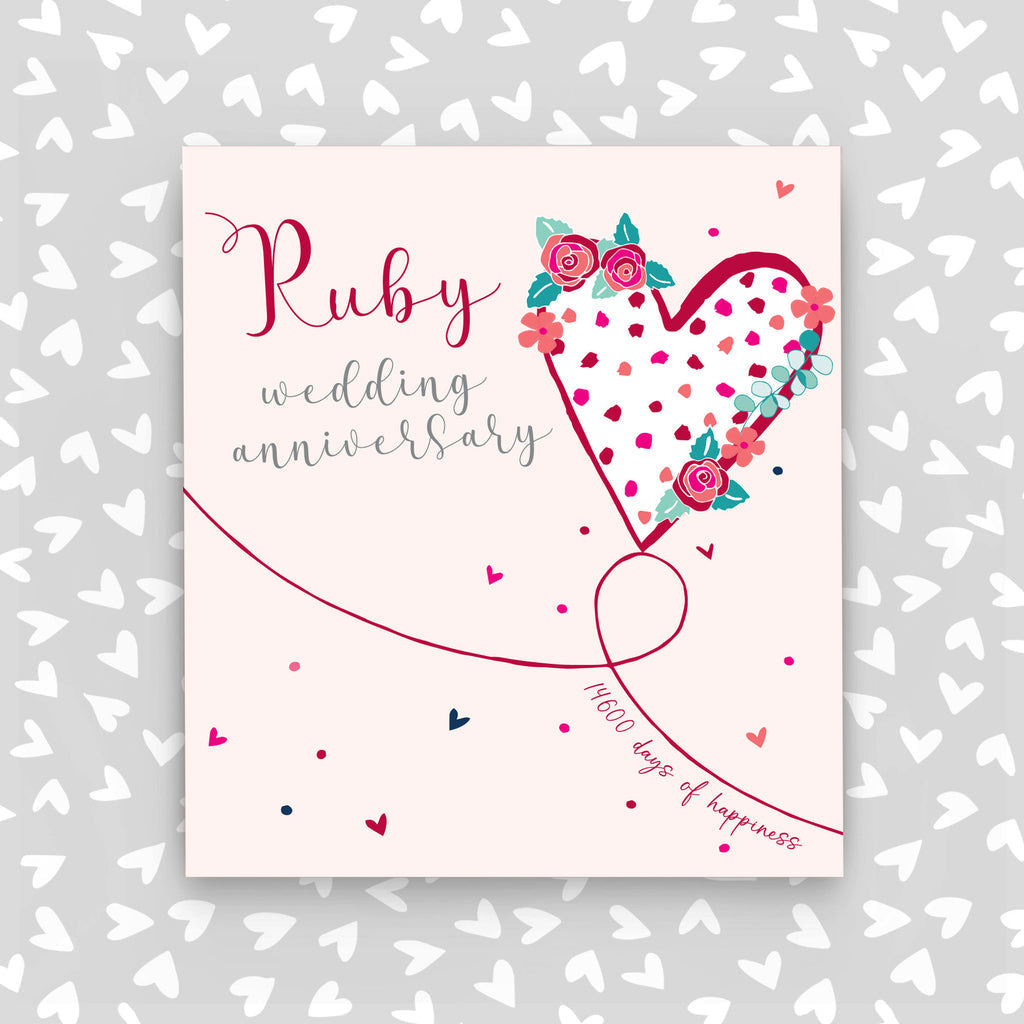 40th Ruby Wedding Anniversary Card - Daisy Park