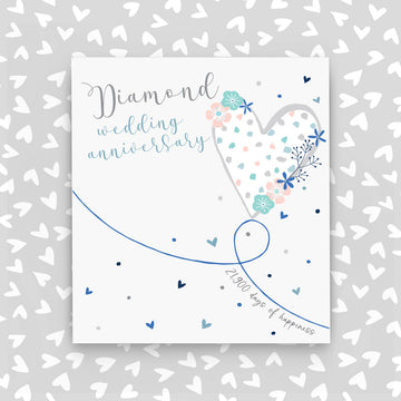 60th Diamond Heart Wedding Anniversary Card - Daisy Park