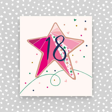 Aged 18 pink star card - Daisy Park
