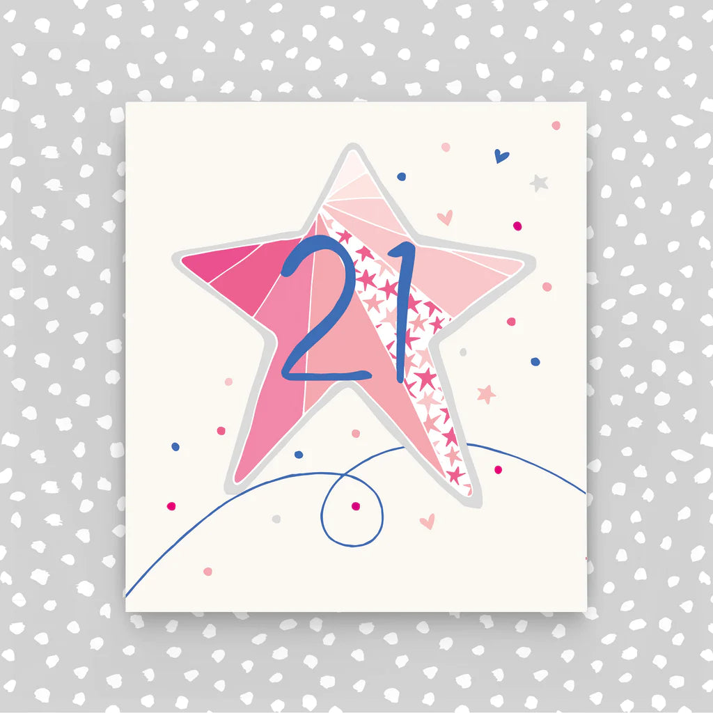 Aged 21 pink star card - Daisy Park