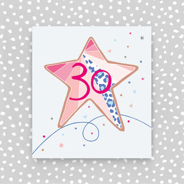 Age 30 pink star card - Daisy Park