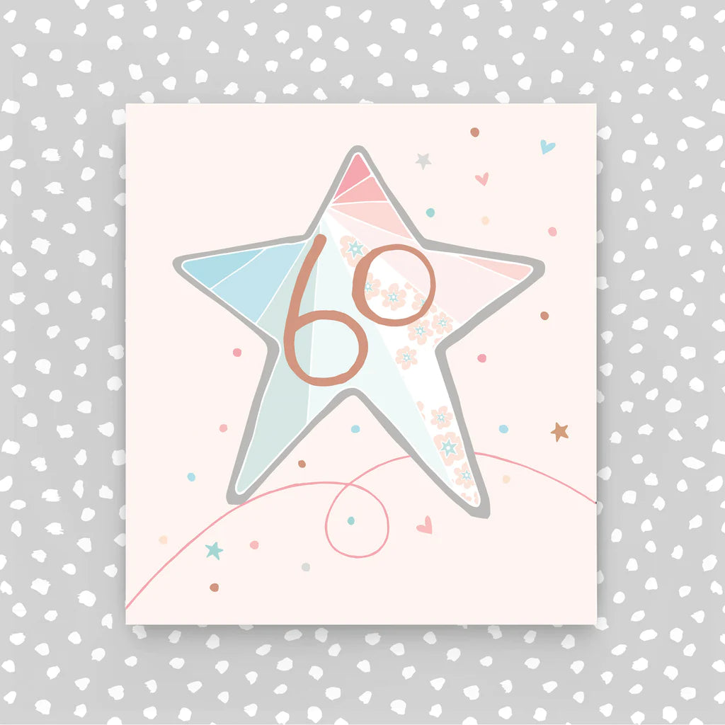 Age 60 pink star card - Daisy Park