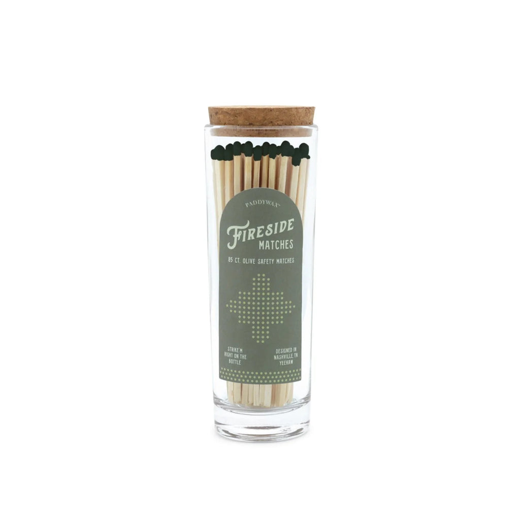 Fireside tall safety matches - Olive green - Daisy Park