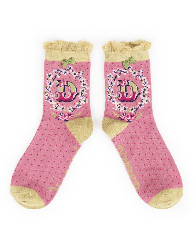 A-Z bamboo ankle socks - Daisy Park