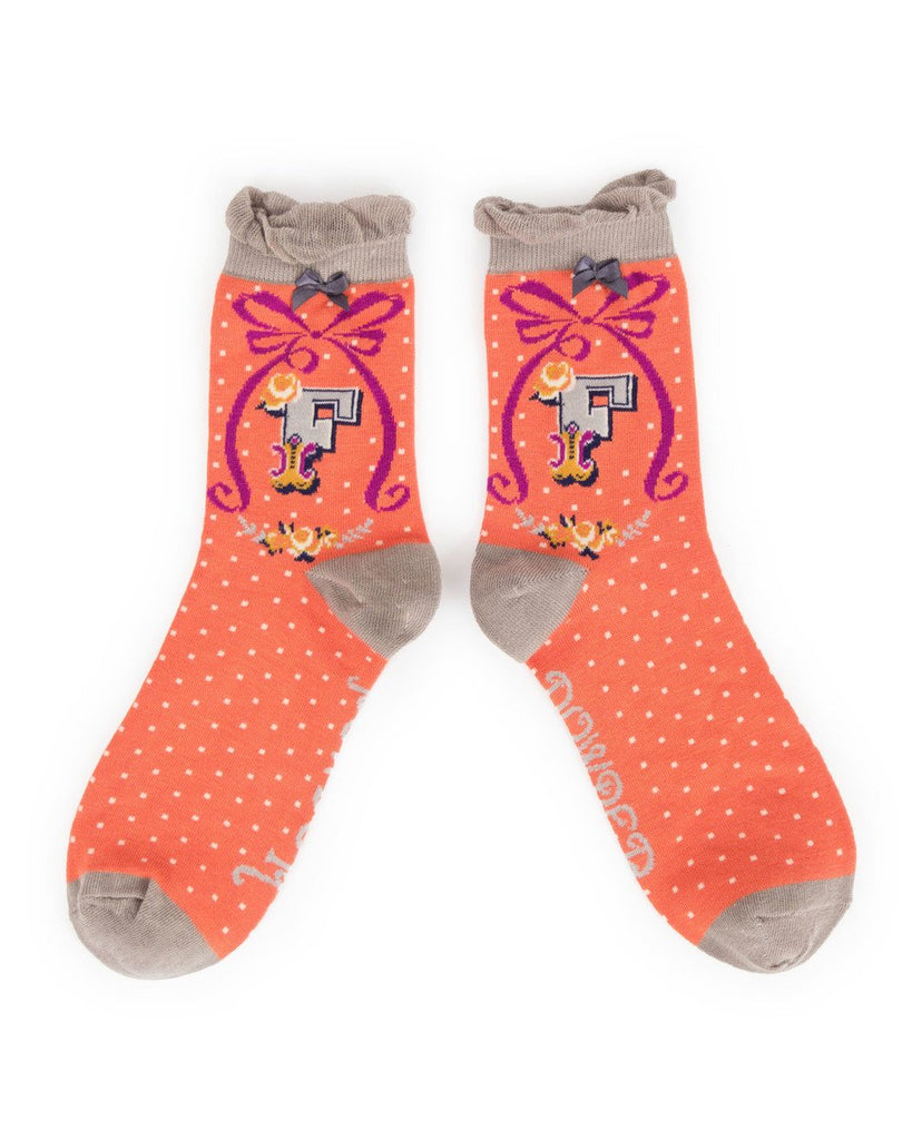 A-Z bamboo ankle socks - Daisy Park