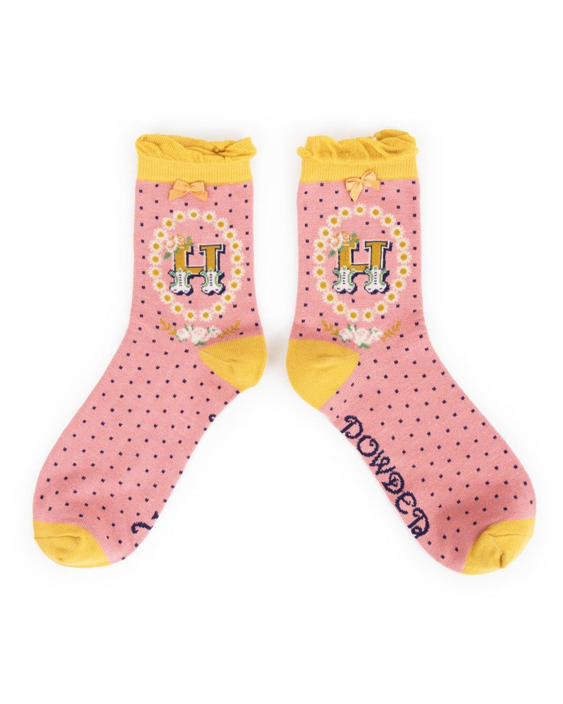 A-Z bamboo ankle socks - Daisy Park
