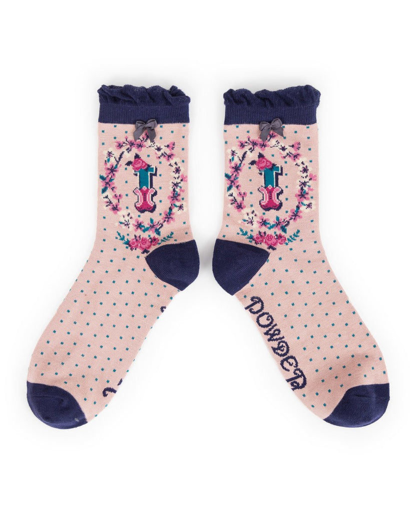 A-Z bamboo ankle socks - Daisy Park