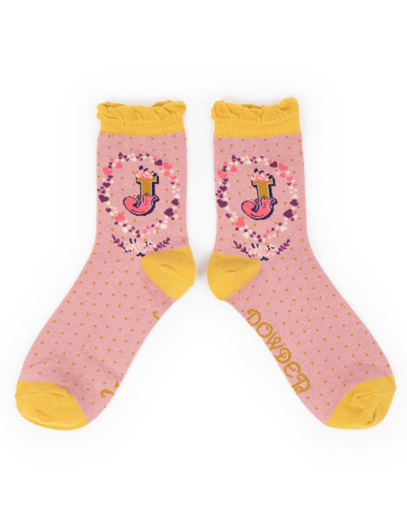 A-Z bamboo ankle socks - Daisy Park
