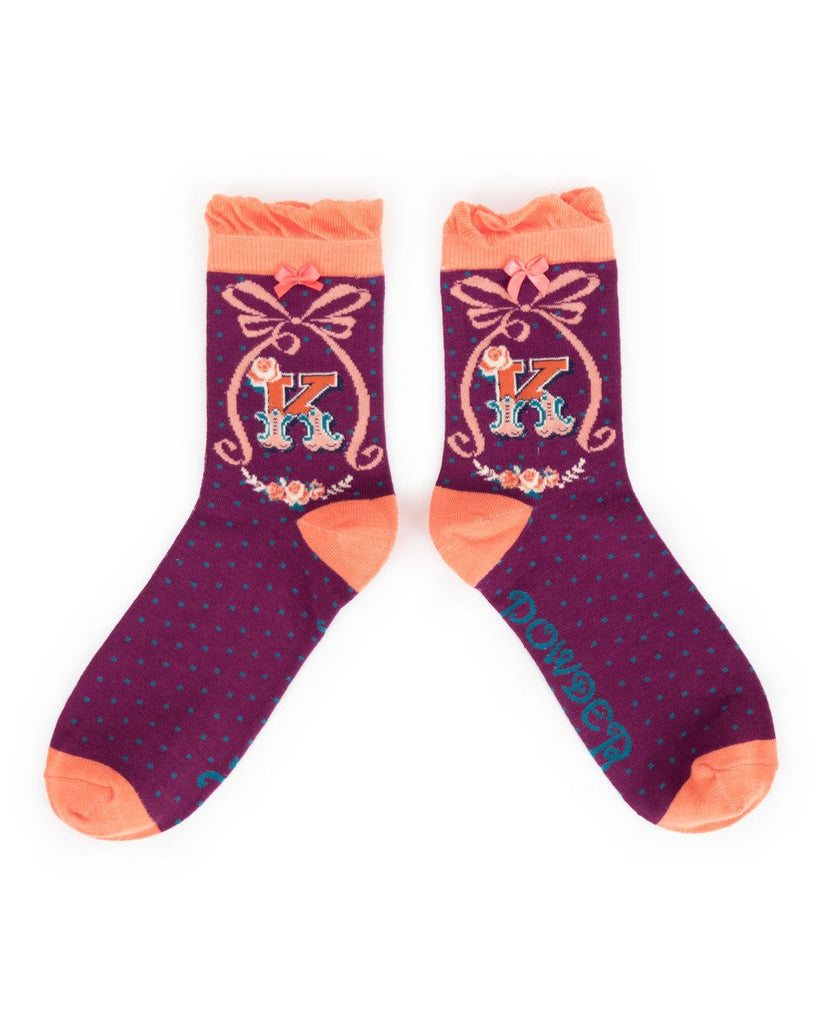 A-Z bamboo ankle socks - Daisy Park