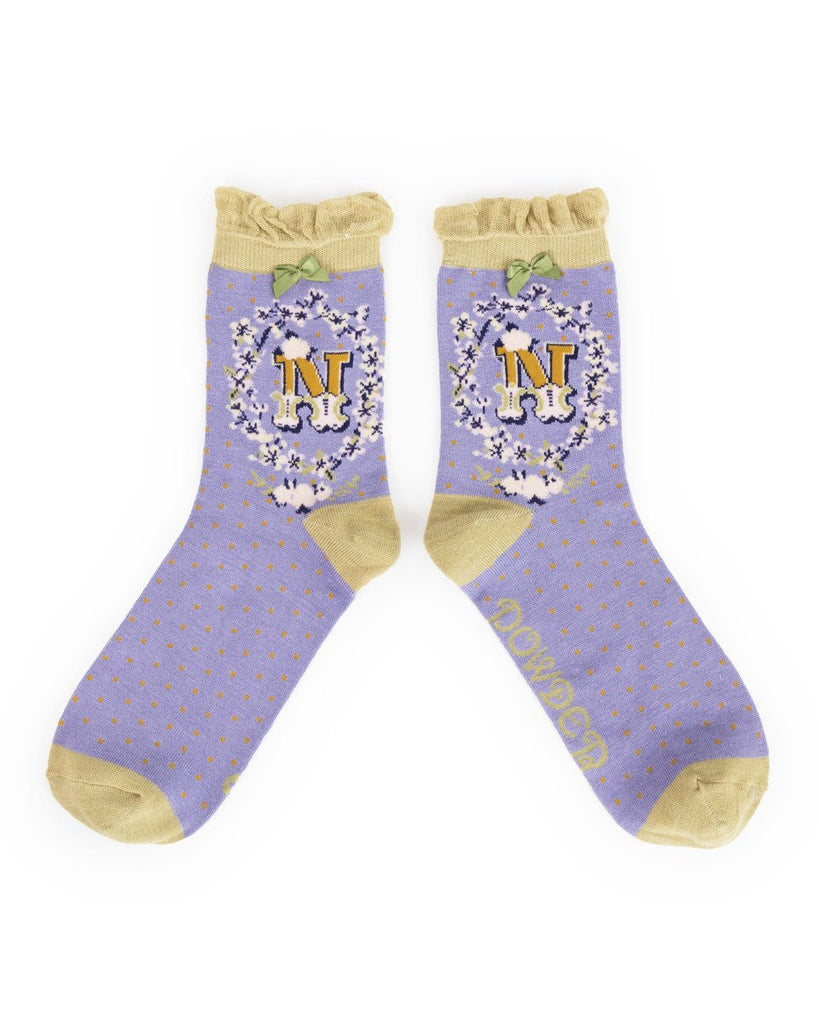 A-Z bamboo ankle socks - Daisy Park