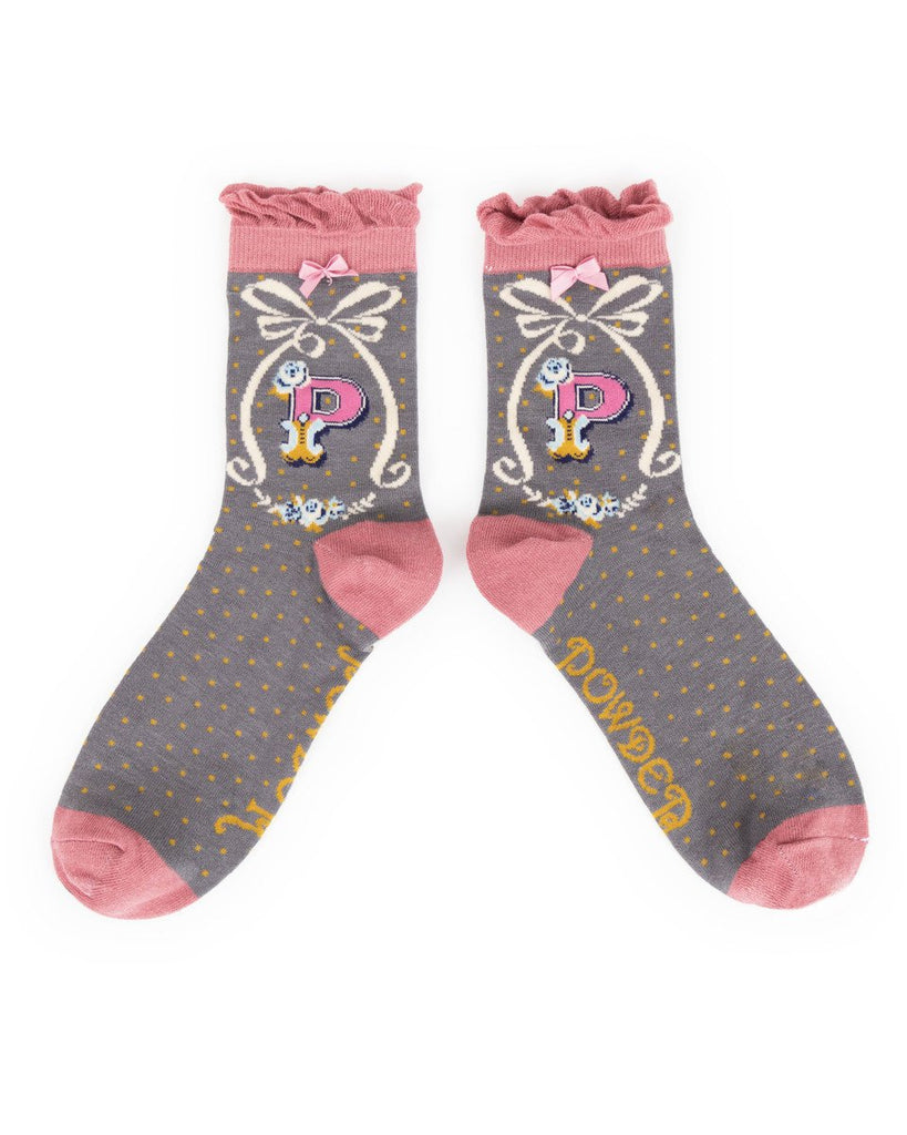 A-Z bamboo ankle socks - Daisy Park