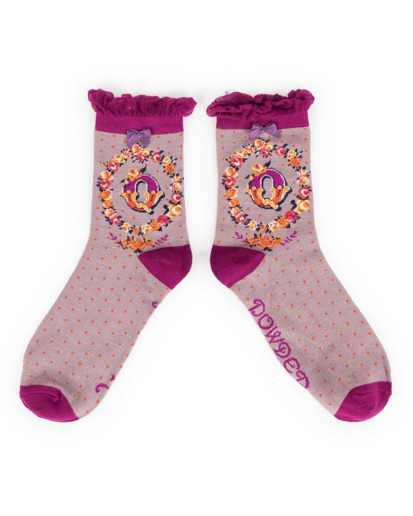 A-Z bamboo ankle socks - Daisy Park