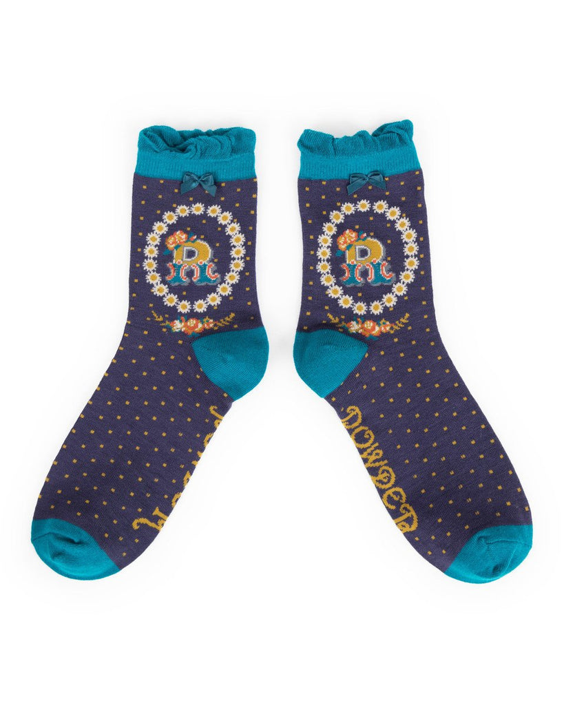 A-Z bamboo ankle socks - Daisy Park
