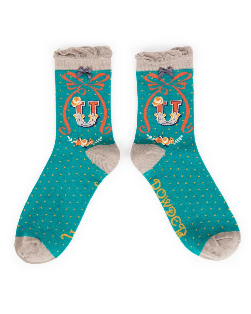 A-Z bamboo ankle socks - Daisy Park
