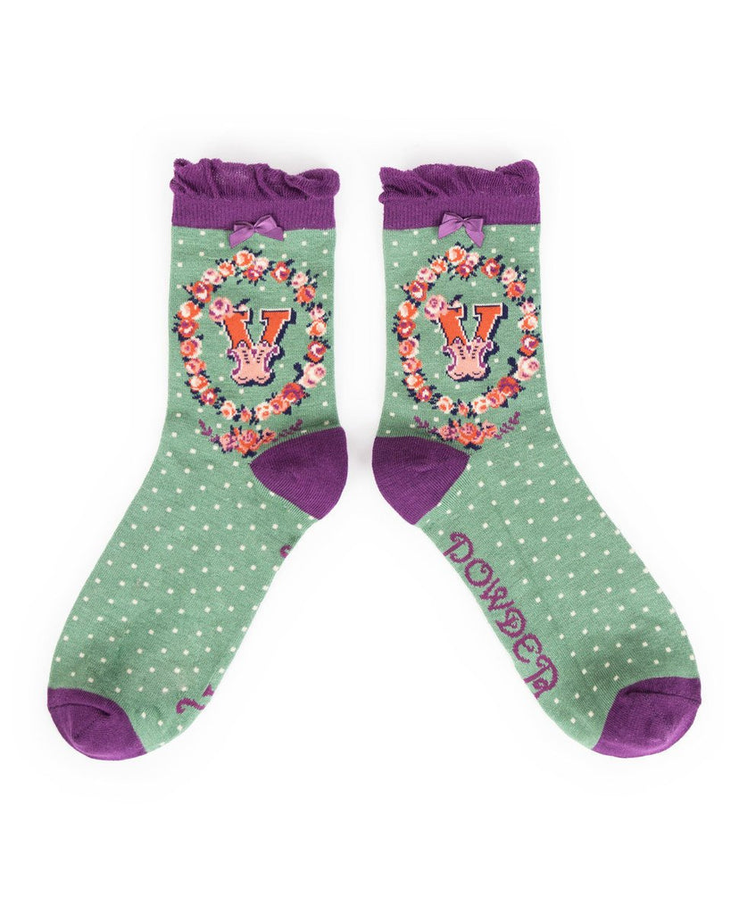 A-Z bamboo ankle socks - Daisy Park