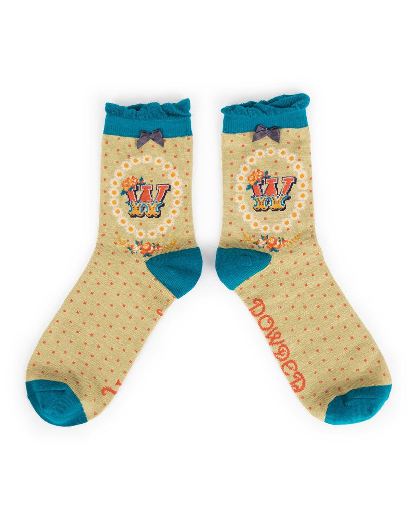 A-Z bamboo ankle socks - Daisy Park