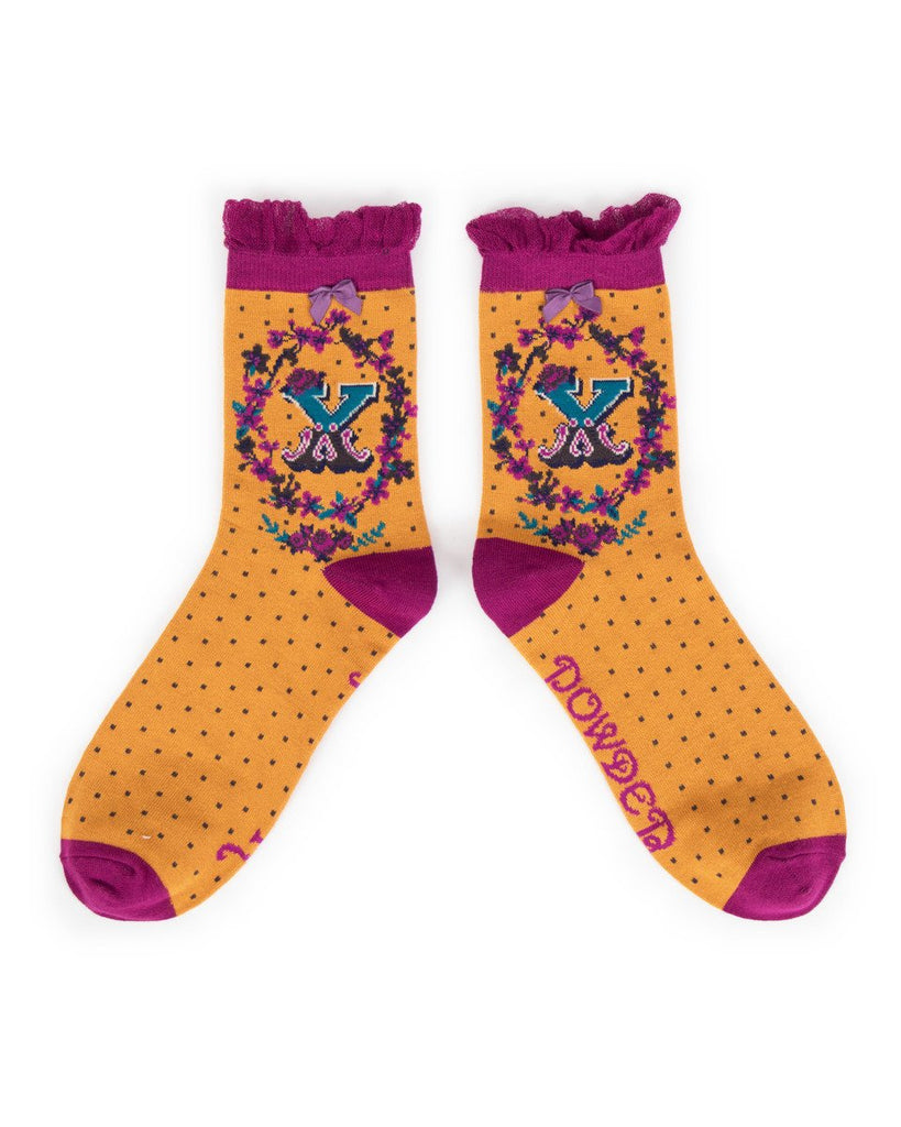 A-Z bamboo ankle socks - Daisy Park