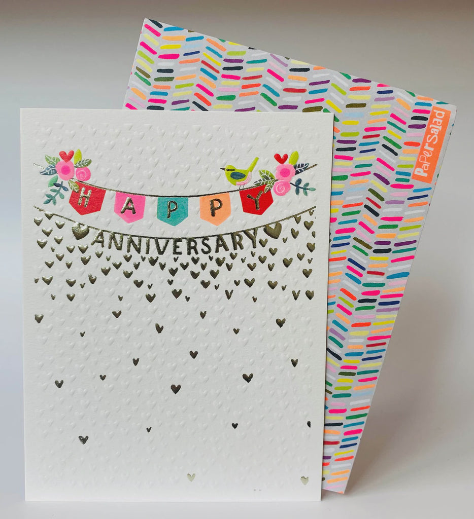 Happy anniversary bunting card - Daisy Park